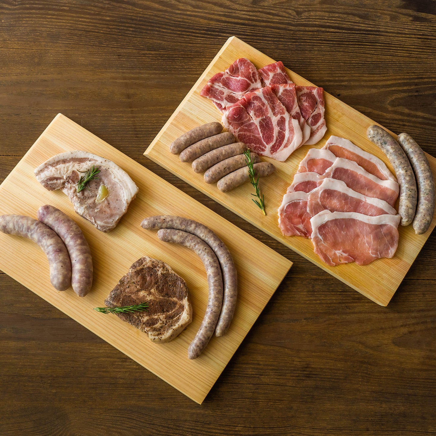 【ギフト】肉肉シャルキュトリ&精肉セット(中)<ソーセージ4種+ポークチョップ・ポークステーキ+ロース肉・肩ロース肉>